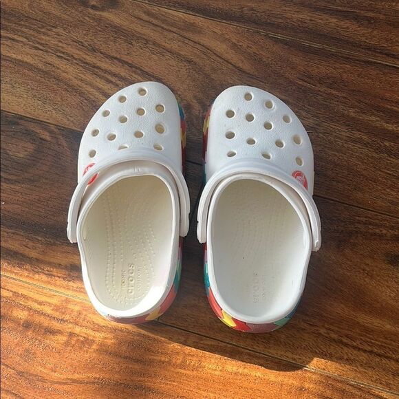 Crocs Kids' White and Multicolor Clogs - Picture 1 of 3